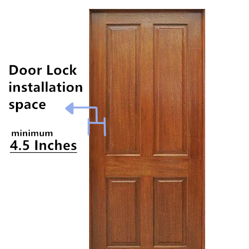 Bena Co. image of brown door with installation space of 4.5 inches showing